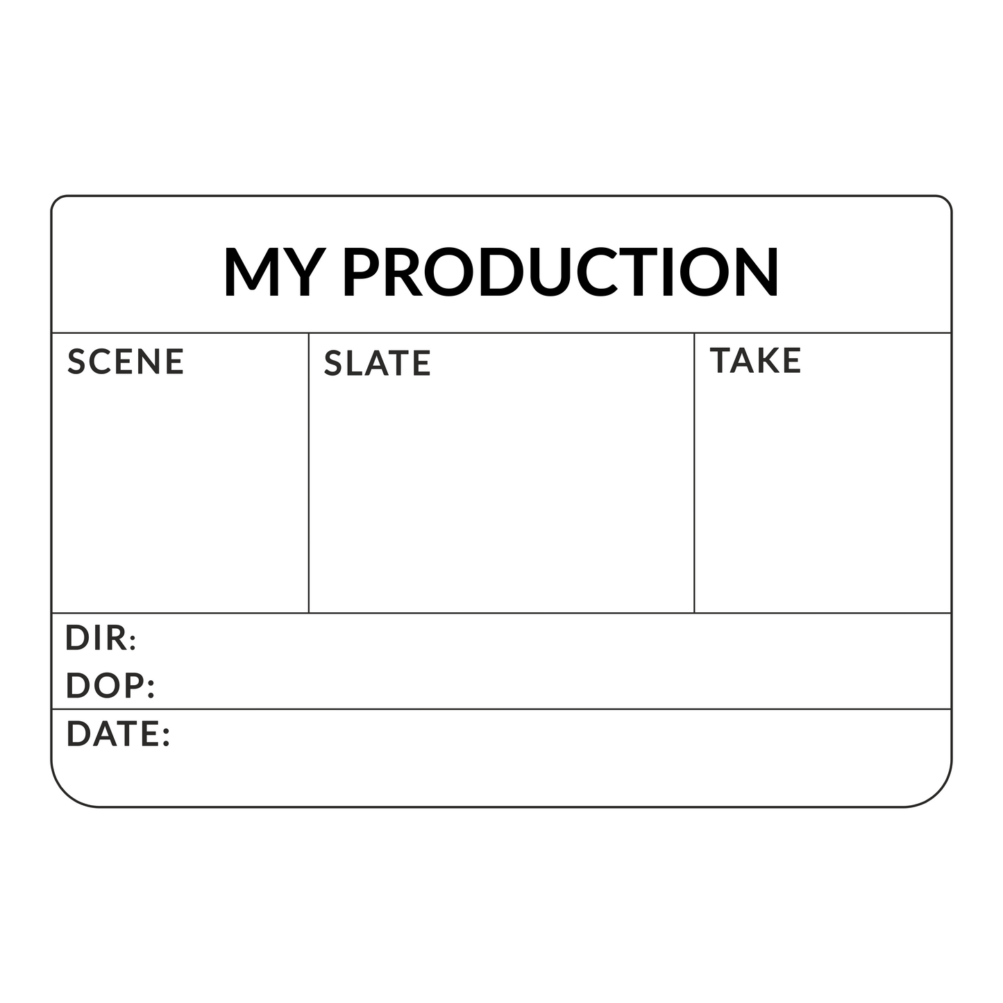 Custom Engraved Clapperboard - Large