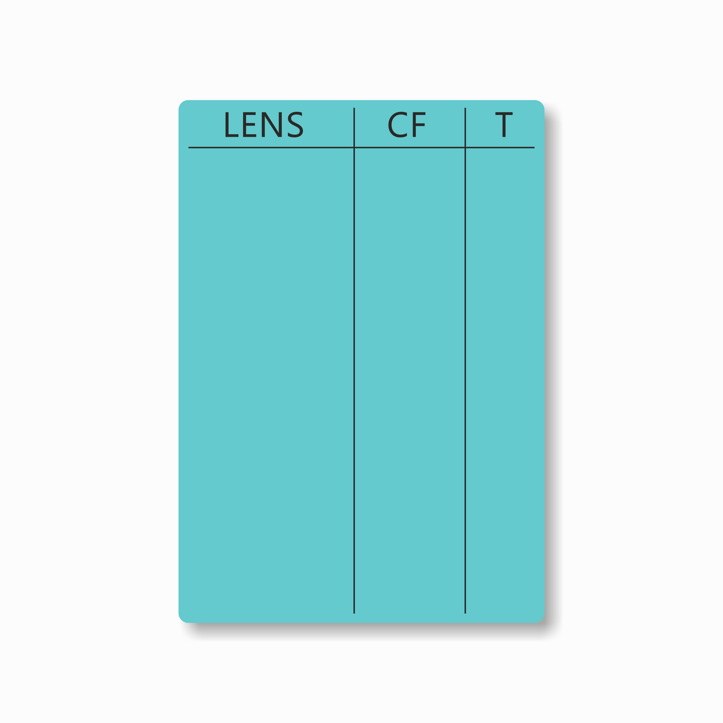 Lens Tables