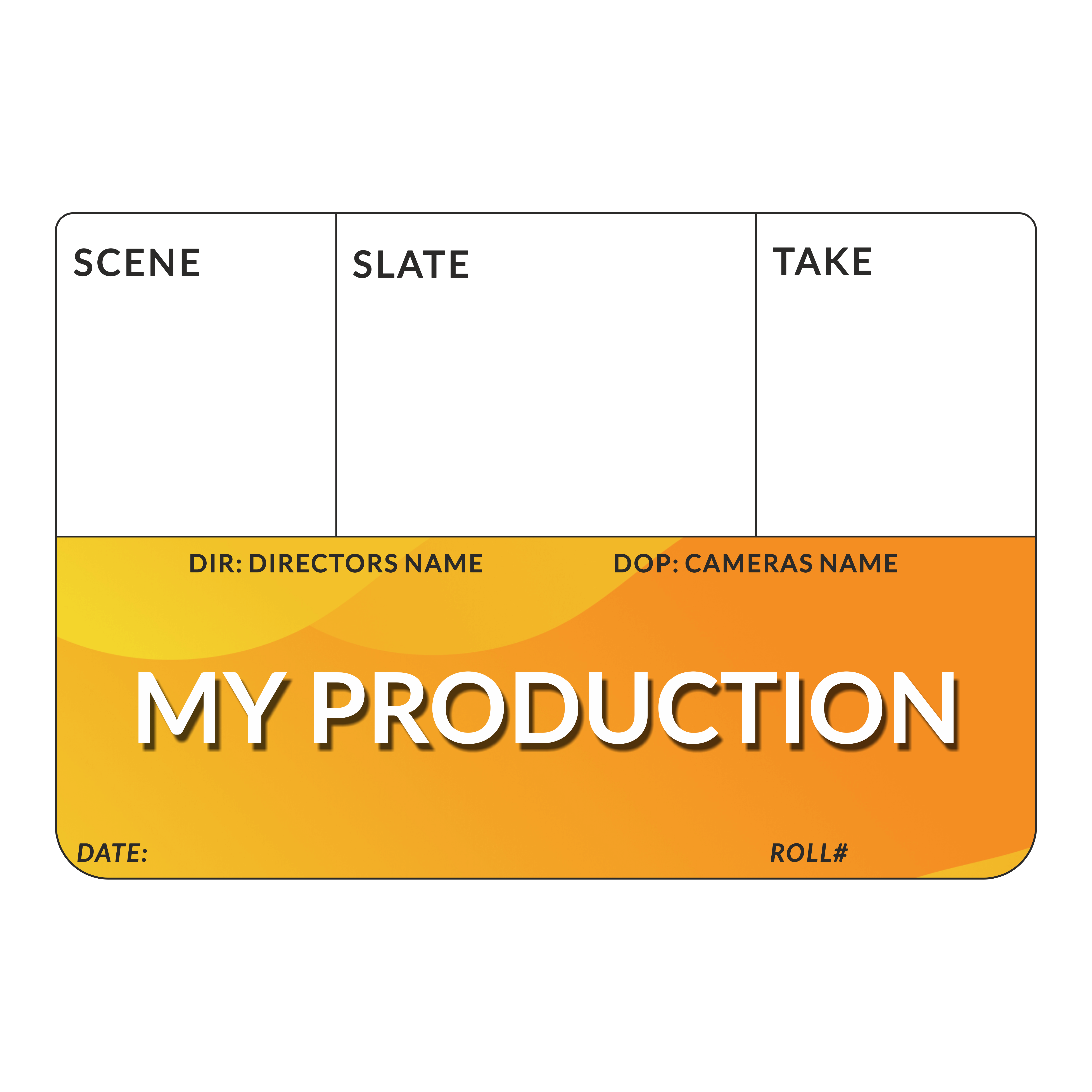 Large UV Printed Clapperboard | Film & TV Production | My Film & TV