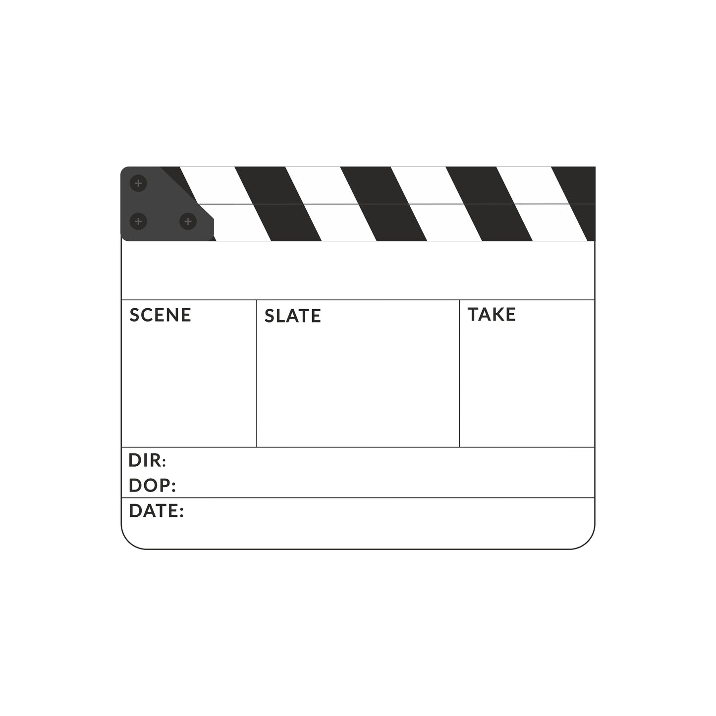 Clapperboard Medium with Sticks (US)