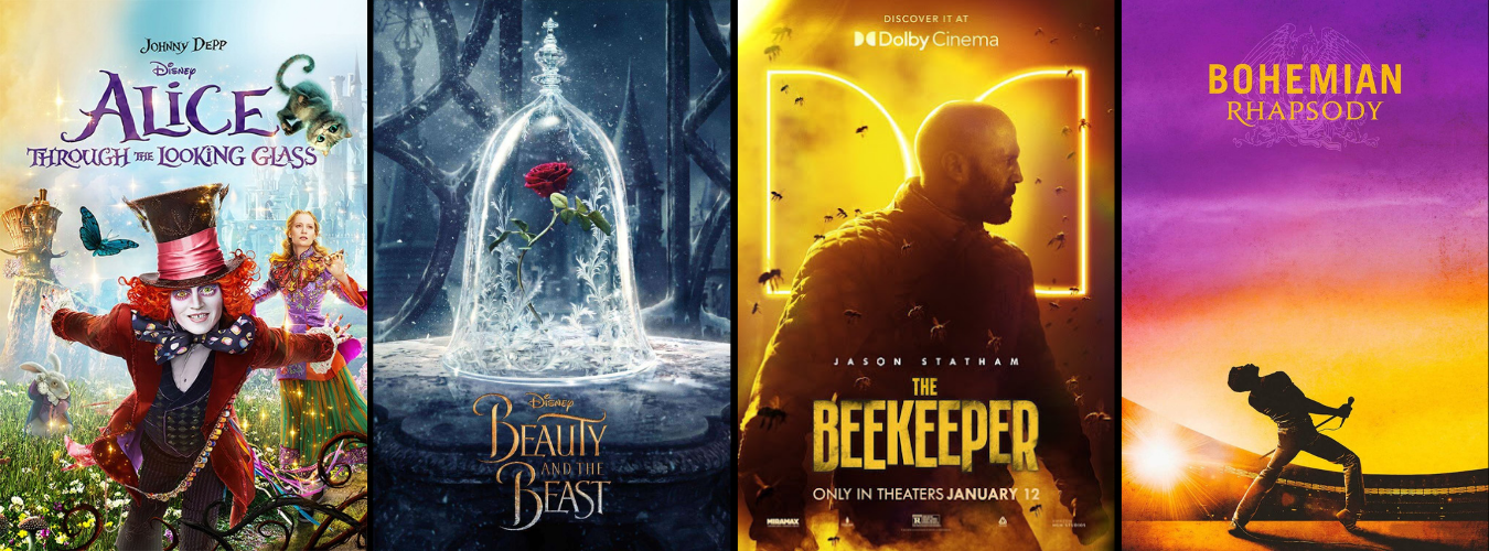 Filming_Jobs_Worked_On_ Alice though the looking Glass_Beauty and the Beast_ The Beekeeper_ Bohemian Rhapsody